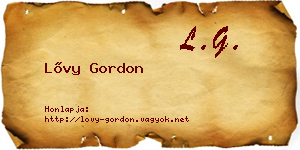 Lővy Gordon névjegykártya